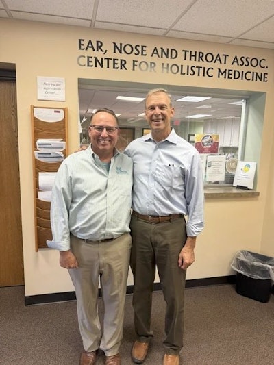 U.S. Rep. Scott Perry visits Dr. Richard Ferraro's clinic in Carlisle, Pennsylvania.