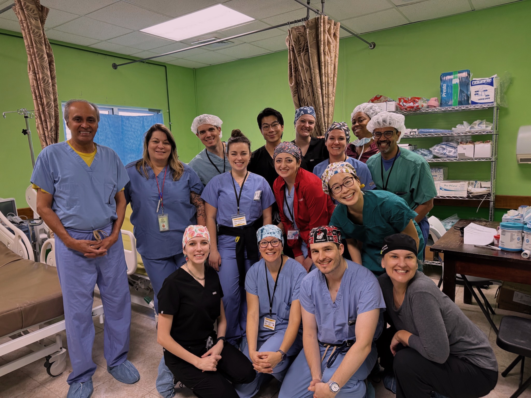 Members of Partners for Belize surgical and anesthesia team in the Corozal Community Hospital PACU.