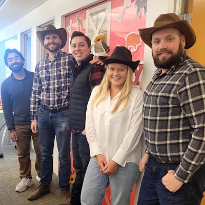 Uzair and the AAO-HNS Advocacy team celebrating staff Halloween 2025.