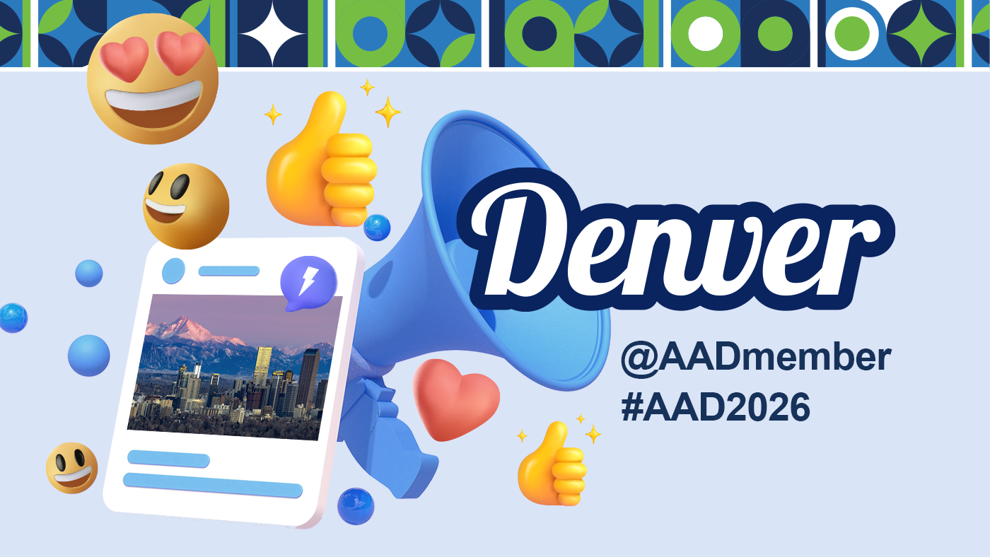 Denver AAD 2026 conference promotional graphic with emojis and city skyline