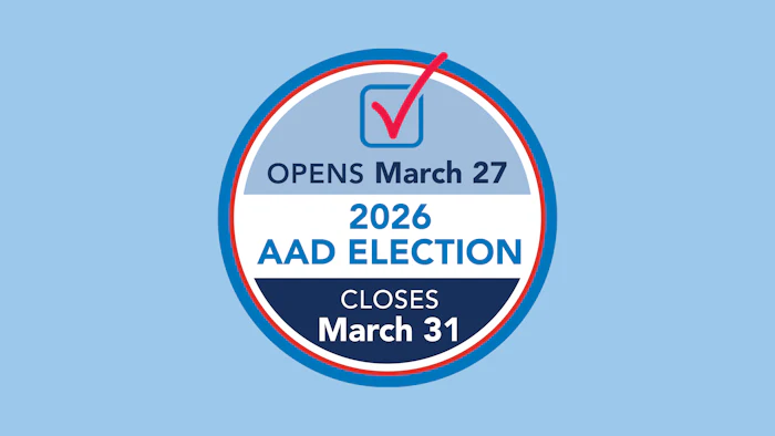 2026 AAD Election announcement badge opens March 27 closes March 31