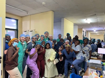 The otolaryngology surgical team at Cape Coast Teaching Hospital.