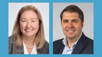 Professional headshots of two business professionals smiling against neutral backgrounds